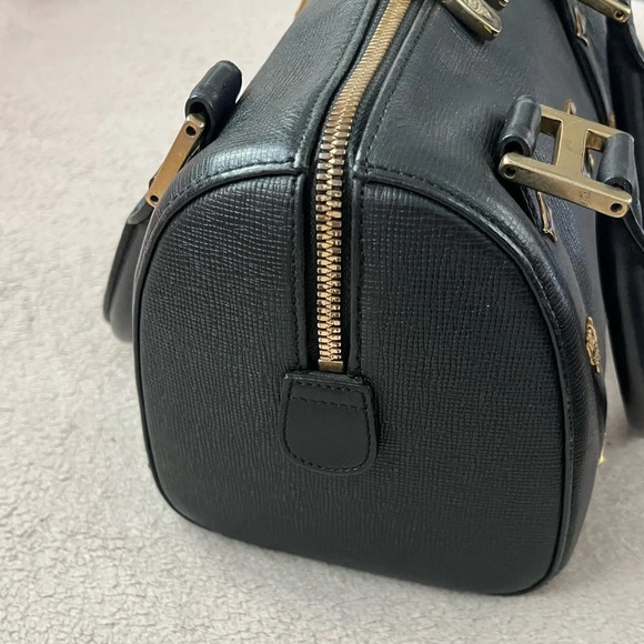 MCM Small Black Leather Satchel Boston Handbag - Picture 7 of 16